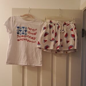 Cat & Jack White and Red Watermelon Pajama Set